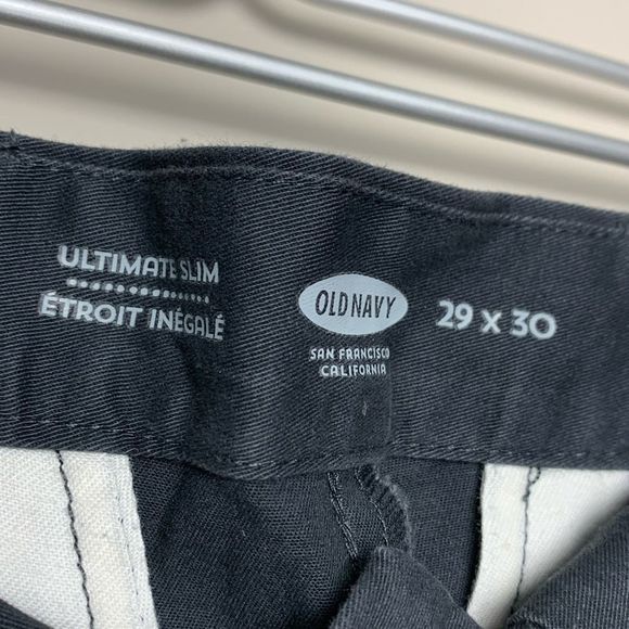 Old Navy Ultimate Slim Dark Grey Slacks Chinos - Picture 3 of 7